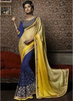 Touch Trends Yellow Embroidered Saree