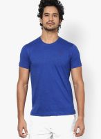 United Colors of Benetton Blue Solid Round Neck T-Shirts