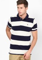 United Colors of Benetton Blue Striped Polo T-Shirts