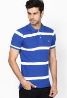 United Colors of Benetton Blue Striped Polo T-Shirts