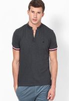 United Colors of Benetton Dark Grey Solid Polo T-Shirts