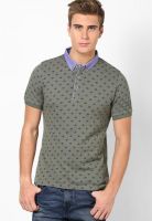 United Colors of Benetton Olive Printed Polo T-Shirt
