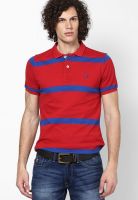 United Colors of Benetton Red Striped Polo T-Shirts