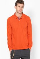 United Colors of Benetton Rust Solid Polo T-Shirts