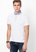 United Colors of Benetton White Printed Polo T-Shirt