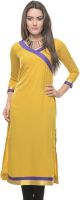 Vandy Crafts Solid Women's Straight Kurta(Yellow)