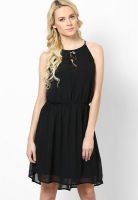Vero Moda Black Colored Solid Skater Dress