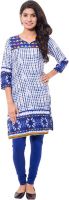 Viba London Casual, Festive, Formal Printed Women's Kurti(Blue)