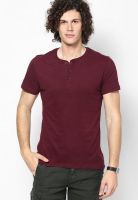 WYM Wine Solid Henley T-Shirts