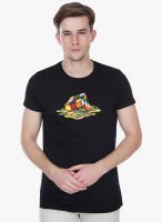 White Kalia Black Printed Round Neck T-Shirt