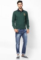 Wilkins & Tuscany Green Solid Polo T-Shirts