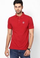 Wilkins & Tuscany Red Solid Polo T-Shirts