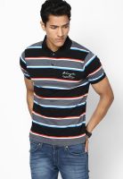 Wrangler Black Striped Polo T-Shirts