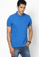 Wrangler Blue Solid Polo T-Shirts