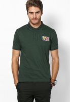 Wrangler Green Solid Polo T-Shirt