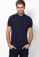 Wrangler Navy Blue Solid Polo T-Shirt