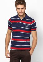 Wrangler Navy Blue Striped Polo T-Shirt