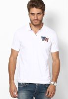 Wrangler White Solid Polo T-Shirt