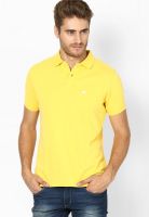 Wrangler Yellow Solid Polo T-Shirts