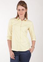 Yepme 3/4Th Sleeve Stripes Yellow Shirts