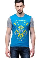 Yepme Blue Printed Round Neck T-Shirts