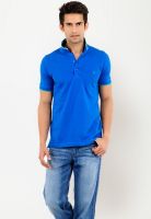 Yepme Blue Solid Polo T-Shirts