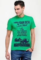 Yepme Green Printed Round Neck T-Shirts