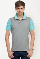 Yepme Grey Solid Polo T-Shirts