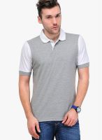 Yepme Grey Solid Polo T-Shirts
