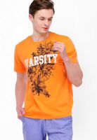 Yepme Orange Printed Round Neck T-Shirts