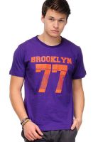 Yepme Purple Printed Round Neck T-Shirts