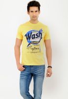 Yepme Yellow Printed Round Neck T-Shirts