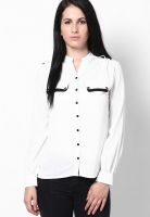 Zink London White Shirt With Contrast Pocket Flaps