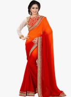 Aesha Red Printed Saree