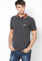 Andrew Hill Grey Solid Polo T-Shirt