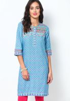 Aurelia Blue Printed Kurtis