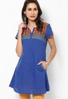 Aurelia Blue Solid Kurtis