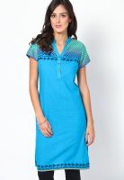 Aurelia Blue Solid Kurtis