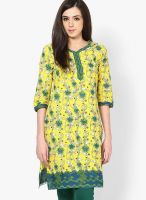 Aurelia Yellow Printed Kurtas