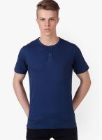 Aventura Outfitters Navy Blue Solid Henley T-Shirts