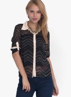 Belle Fille Black Printed Shirt