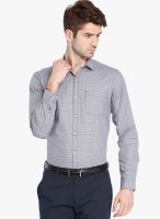 Black Coffee Grey Checks Slim Fit Formal Shirt