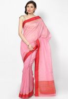 Bunkar Pink Silk Blend Saree