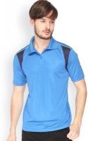 Campus Sutra Solid Men's Polo Neck Blue, Blue T-Shirt