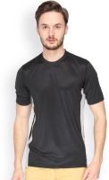 Campus Sutra Solid Men's Round Neck Black, Grey T-Shirt