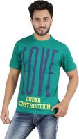 CHECKERSBAY Printed Men's Round Neck Green T-Shirt