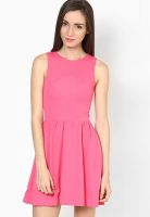 Chemistry Pink Colored Solid Skater Dress Chemistry Pink Colored Solid Skater Dress