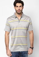 Duke Grey Striped Polo T-Shirt