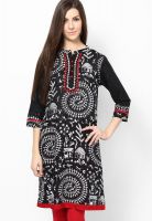 Entropy Black Printed Kurtis