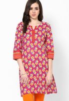 Entropy Pink Printed Kurtis